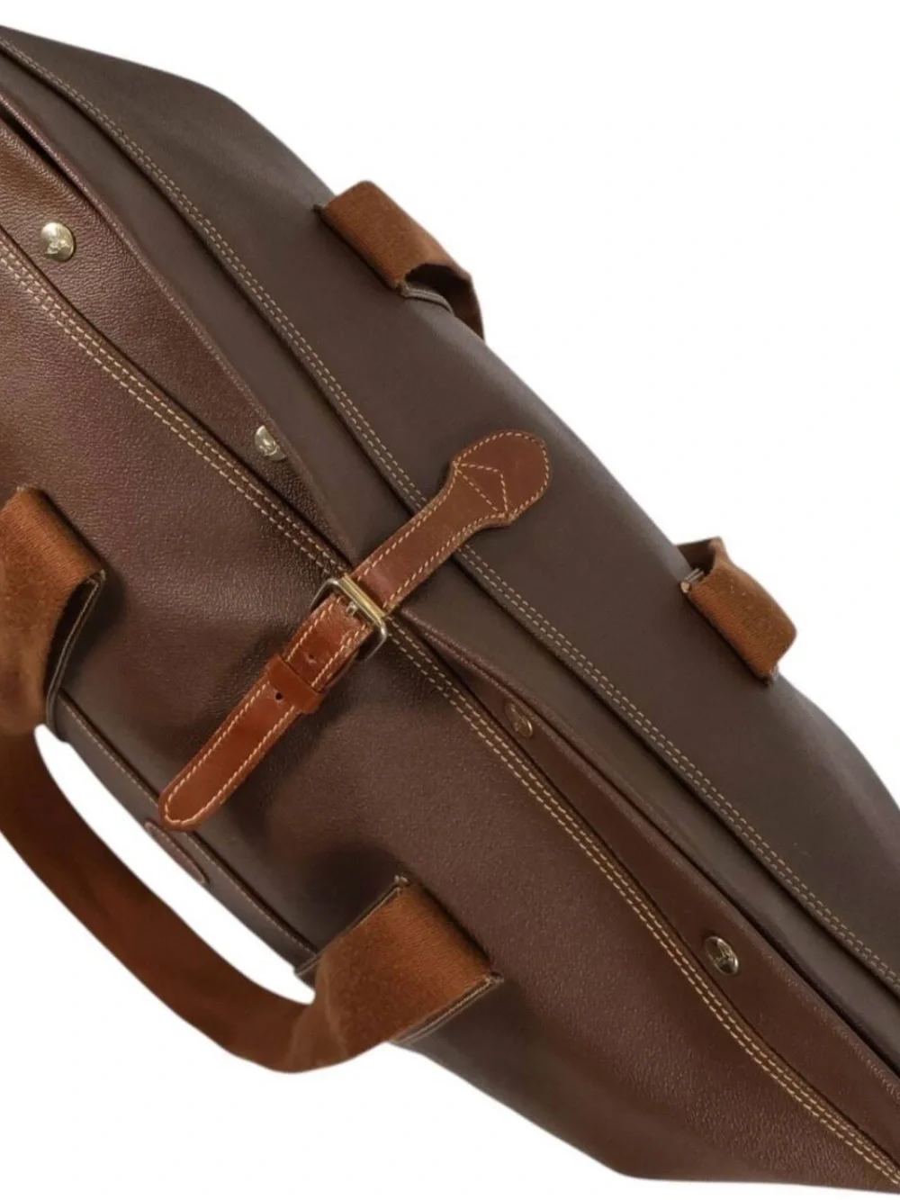 Vintage Trussardi Brown Leather Oversized Tote Bag Weekender Travel Carryall